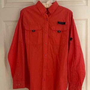 Simply Southern Women's Button Shirt Size S Pink Long Sleeve Embroidery